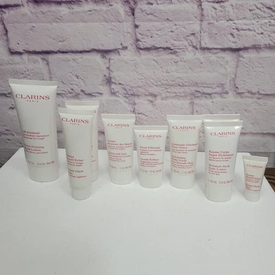 NUEVO Lote x9 Clarins Paquete de Regalo Lociones Exfoliantes Cremas Bálsamos Foto 1 de 4