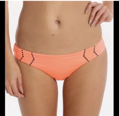 NUEVO CON ETIQUETAS PANTALONES DE BIKINI SEAFOLLY ANTHROPOLOGIE *BEACH SQUAD* NARANJA BRASILEÑO EE. UU. 8 Foto 1 de 4