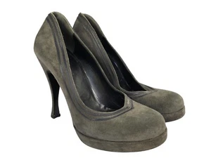 Balenciaga Paris Gray Suede Leather Pumps Stiletto Heels Shoes Size 38 - 7.5 US - Picture 1 of 13
