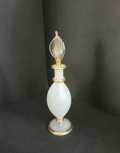DE COLECCIÓN EGIPCIO VIDRIO ESMERILADO Y ADORNO DORADO BOTELLA DE PERFUME RECEPTOR DE LÁGRIMAS - Imagen 1 de 9