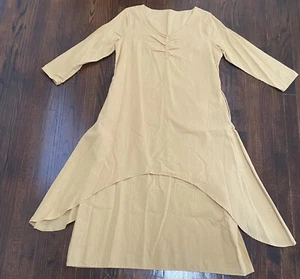 Unbranded Layered Maxi Dress Women's L? Breathable Cotton Pockets Boho Lagenlook - Picture 1 of 9