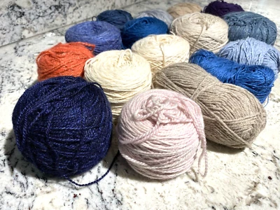 YARN LOT of 17 Balls Skeins Multiple Colors UNBRANDED - Image 1 of 4