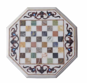 Marble Chess Coffee Table Top Pietra Dura Work Home Decor  - Picture 1 of 1