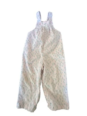 Mono de pana marrón Buster vintage para niñas rosa/blanco floral 18 meses EE. UU. AÑOS 70 Foto 1 de 4
