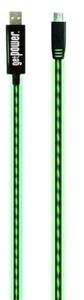 NEW LED EL Light up Green + Black Charging Charge Sync USB Micro USB 31.5" Cable - Picture 1 of 3