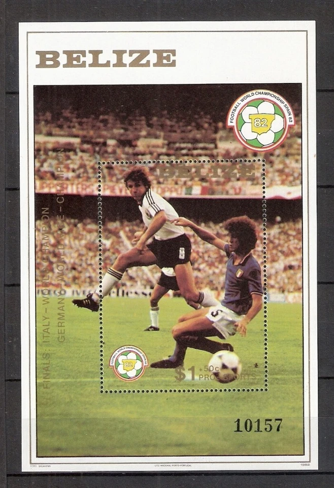 Fußball Belize Block 57 1982 postfrisch WM Spanien -F512 - Bild 1 von 1