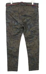 Scotch&Soda Stuart Hombre Pantalones W33/L32 Verde Delgado Chino Camuflaje - Imagen 1 de 7