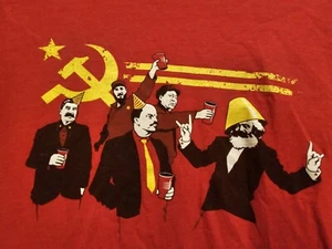 HILLARIOUS Communist "party" men's tee by Threadless, Red (of course), Medium - Picture 1 of 3