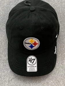 PITTSBURG STEELERS NFL '47 Clean Up WOMEN'S ADJUSTABLE Strap Back Cap Hat Round - Picture 1 of 16
