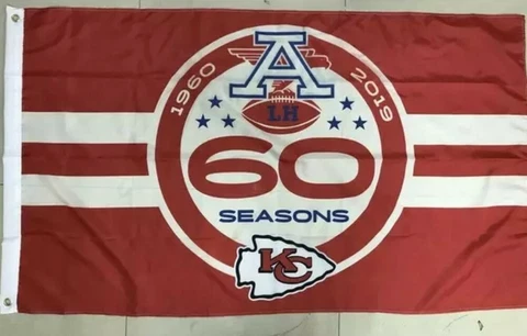 KANSAS CITY CHIEFS 3'X5' NFL FLAG BANNER 60 Seasons Cover