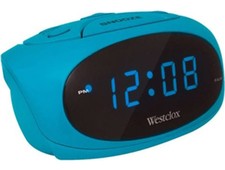 Westclox Blue LED Display Tabletop Electric Alarm Clock (Teal) 70044T