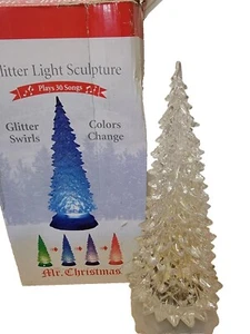 Mr. Christmas Glitter Light Sculpture. Plays 30 songs. Changes Color - Picture 1 of 6
