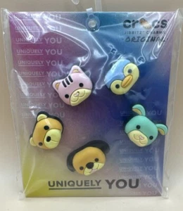 Crocs Shoe Charms Jibbitz 5pc 3D Cat, Penguin, Bear, Dog, Rabbit NWT - Picture 1 of 2