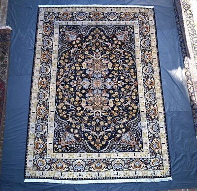 Fine Large Caucasian Tribal Area Rug 10x13 ft Black Hand Knotted Oriental Carpet - Image 1 of 4