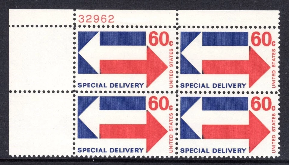 United States Scott #E23 VF MNH 1971 60 Cent Special Delivery Plate Block 32962 - Image 1 of 1