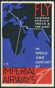 1935c Imperial Airways Propaganda Label T. Lee-Elliott - Bild 1 von 1