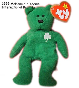 NEW Mint Condition Ty ERIN Bear beanie baby McDonalds 1999 - Picture 1 of 3