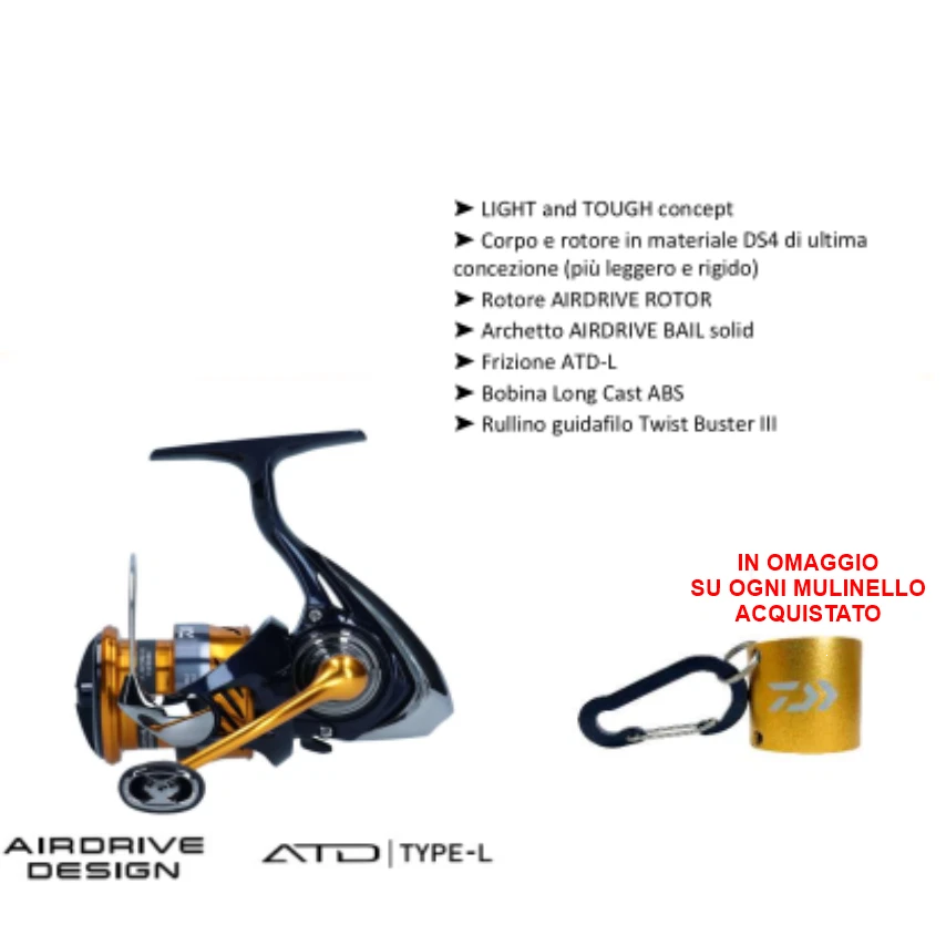 NEW MULINELLO DAIWA REVROS 23 LT GAMMA COMPLETA + ROD HOLDER OMAGGIO