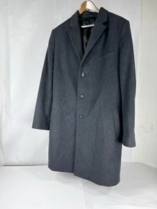 STAFFORD Mens Coat Classic Fit Wool 48R 3 Button Casual Overcoat Top Dark - Picture 1 of 8