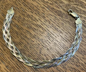 GLO Sterling Silver Twisted Rope Bracelet 7" Long ITALY - Picture 1 of 6