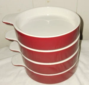 4 NEW  Vintage Pyrex Pixie MARRON Mini Casserole AU GRAUTIN Baking Dish - Picture 1 of 6