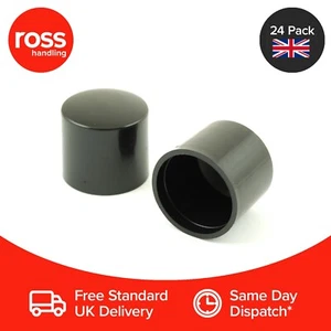 Paquete de pies de silla de 24 x 3/4" pulgadas, férulas negras, cubierta de tubo, oficina, vendedor del Reino Unido - Imagen 1 de 1