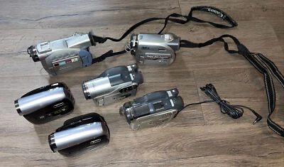 📸 Лот из 6 различных видеокамер на запчасти / ремонт JVC, Canon, Hitachi, Samsung - Изображение 1 из 4