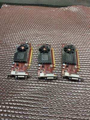 Lote de 3 tarjetas de video Dell 0Y103D ATI Radeon 256 MB PCI-E Foto 1 de 4