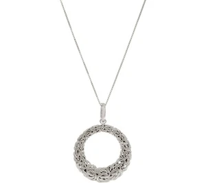 Circle Byzantine Enhancer Pendant w/ Chain Necklace Anti-Tarnish Real Silver - Picture 1 of 5