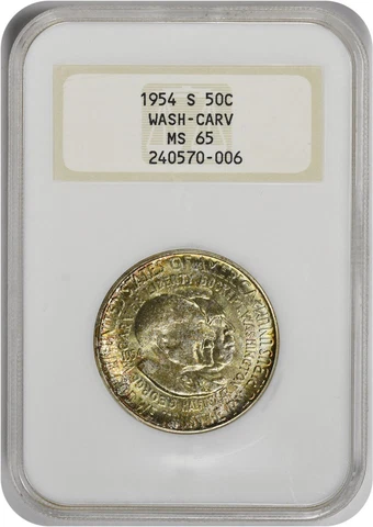 1954-S Washington-Carver Commemorative Half MS65 NGC Mint State 65 Cover
