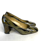 Sua Loabel Patent leather Swirl Retro Heels Square Toe 8.5W Vintage Rare EUC
