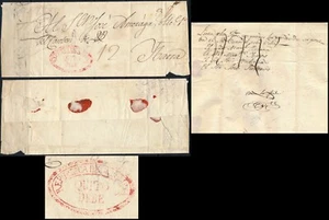 CHILE, PREPHILATELIC SCARCE FOLDED COVER FROM QUITO DERE, OVAL CANCEL. #A287 - Picture 1 of 1