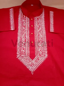 Kurta de algodón puro pintado a mano para hombre, estilo indio, hombre Kurta Punjabi - Imagen 1 de 2