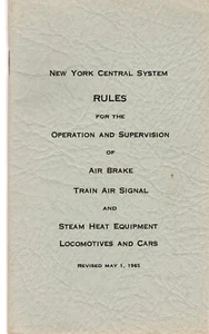 New York Central System rules for Operation and Supervision of Air Brake 1965 - Picture 1 of 7