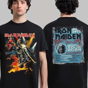 Camiseta Iron Maiden Run For Your Lives World Tour 2025 Reino Unido evento - Imagen 1 de 1