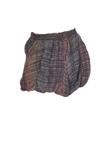 Max Studio seta chiffon tweed stampa seta chiffon orlo a bolla mini vita accarezzata M - Foto 1 di 5