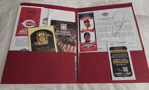 Rare Barry Larkin JSA Hall Of Fame Induction Autograph Ticket, Post Card, & More - Picture 1 of 10