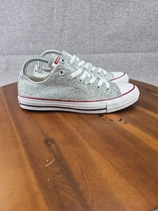 Converse All Star Chuck Taylor Glitter Red Low Shoes 136085F Mens 6 Womens 8 - Picture 1 of 14