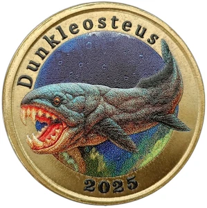 ADONARA ISLAND - INDONESIA 7 DOLLARS 2025 DUNKLEOSTEUS FISH COLORED UNC - Picture 1 of 2