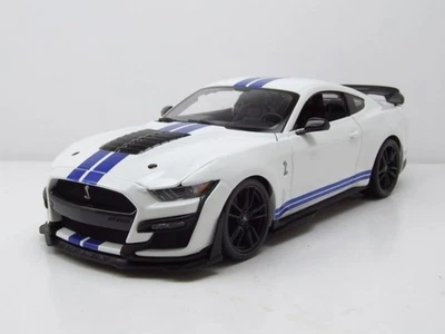 Ford Shelby Mustang GT500 2020 Bianco Blu Modellino 1:18 Maisto - Immagine 1 di 4