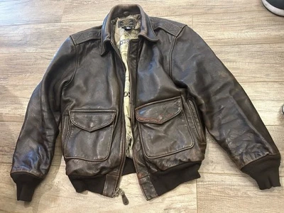 Chaqueta Cockpit USA Mustang A-2 Usada/Excelente Estado - Talla Mediana Foto 1 de 4