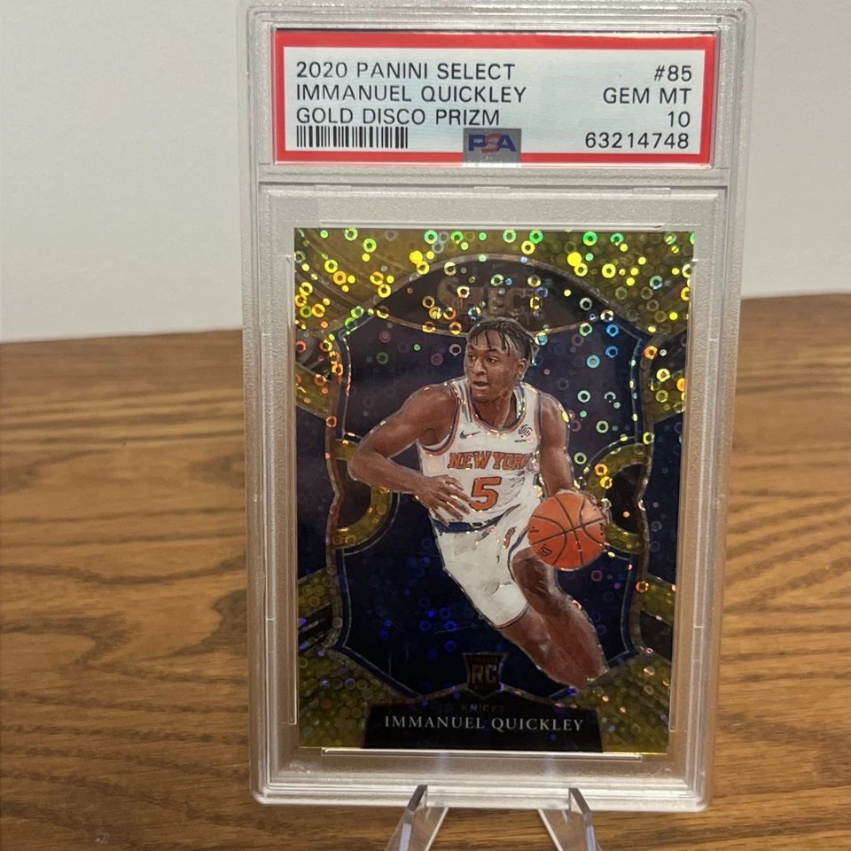 PSA 10 2020 Immanuel quickley Panini Select Gold Disco Prizm /10 Rookie Knicks - Image 1 of 2