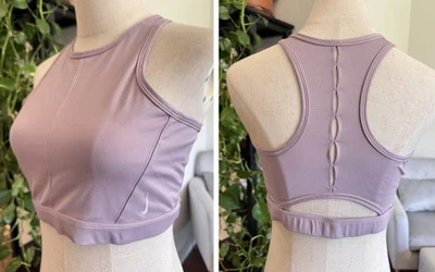 Sujetador deportivo talla L Nike Pro Dri-Fit camiseta sin mangas lavanda espalda deportiva alto yoga Swoosh Foto 1 de 4