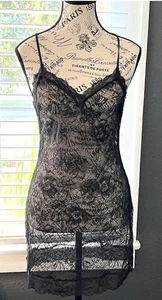 Victoria's Secret Babydoll transparent schwarz Spitze Slip Dessous Größe Medium - Bild 1 von 4