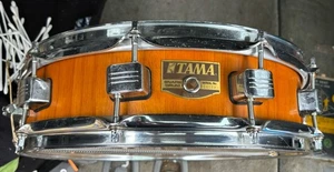 Tama AW744 Stave Caskwood 4 x 14" Piccolo Snare Drum offset Rods Thick Wood - Picture 1 of 16