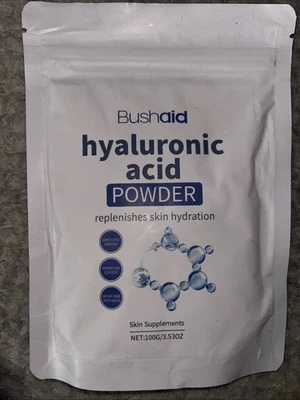 Порошок гиалуроновой кислоты Bushaid 100 г глубоко увлажняет и увеличивает увлажнение кожи - Изображение 1 из 3