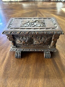 Scatola in legno della Foresta Nera francese circa 1900 - Foto 1 di 14