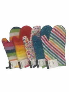 Mainstays Oven Mitt 100% Cotton Your choice of Colors + Patterns A Must Have New - Picture 1 of 6