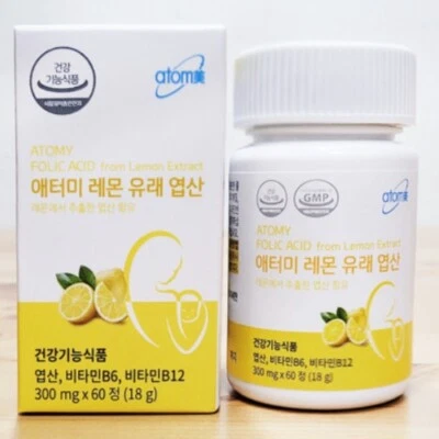 ATOMY Folic Acid From Lemon Extract 300mg x 60 Tablets Made in korea - Image 1 of 4