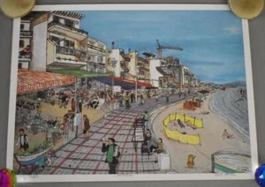 1985 BOB RAMER SIGNED LTD ED PRINT ENTITLED "CARIHUELA" SPAIN BEACH SCENE HAVE 4 - Picture 1 of 10